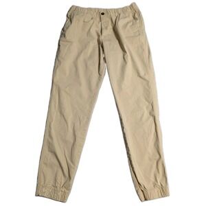 Bearbottom Stretch Jogger Pants Mens L Khaki Tan Chino Elastic Waist Cuffed